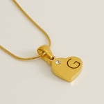 Colore oro / 1 pezzo semplice serie semplice lettera G acciaio inossidabile placcato Colore oro  strass unisex collane con ciondolo Immagine7